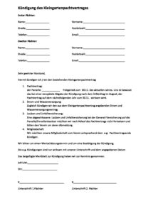 Kündigung des Kleingartenpachtvertrages KGV am Walde e.V.