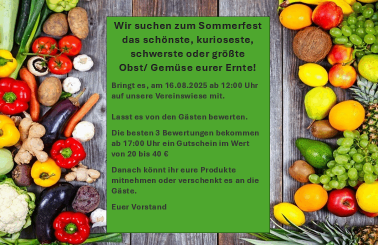 Gemüse und Obstwettbewerb am 16.08.2025